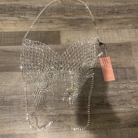 Embellished fringe bra top miss Lola Rhinestones, Fringe Top, Halter Neck - Picture 8 of 9